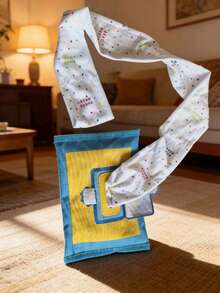 1pc Pet Imitation Tissue Box Toy, Polyester Fabric Tissue Box Cat Dog Pet Toy With Sound - Ginger - View 3