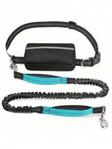 1pc Reflective Waist Leash - Adjustable Retractable Dog Leash For Outdoor Running And Sports (44-63 Inches), Anti-Pull Shock Absorbing Handle, Multiple Colors Available - Multicolor - View 4