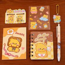 3 Stücke/Set Gelber Bär Schreibwaren Set beinhaltet süßes Bär Notizbuch, kleines Geschenk Schreibwaren Set, Spiralbindung Notizbuch Set, kreatives Geschenk, Studentengeschenk, Belohnungsgeschenk, Geschenk zum Schulanfang, Geburtstagsgeschenk, Studentenschreibwaren kleines Geschenk, Lernmaterial (Muster zufällig) - Verschiedenfarbig - Übersicht 6