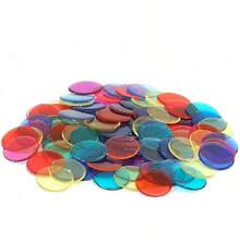 TendenciaHygloss Products, Inc - 100 fichas de plástico para Bingo de Color para Contar, fichas de Juego, marcadores translúcidos, 7/8 Pulgadas de diámetro, 100 UnidadesCalidad premium - Transparente - Ver 5