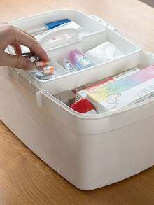 1pc Large Capacity Multi-Layer First Aid Box, Portable Medical Box For Home Use, Emergency Medicine Storage Container, Medication Organizer, Suitable For Home, Dorm, High Storage Volume - Multicolor - View 6