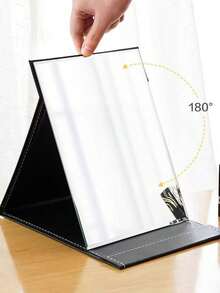 1 Stück tragbarer, faltbarer Schminkspiegel mit verstellbarem Ständer, kompakter faltbarer Kosmetikspiegel, Mini-Faltespiegel, tragbarer Klapp-Schminkspiegel, Mini-Kosmetikspiegel, faltbarer Leder-Prinzessinnenspiegel, kleiner Spiegel, Taschen-Kosmetikspiegel, in verschiedenen Größen und Farben, faltbarer Kosmetikspiegel, geeignet für Makeup-Korrekturen unterwegs, beständiges Glas, batteriefrei - Verschiedenfarbig - Übersicht 1