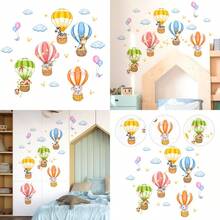XISH Ciieeo 2 Hojas Vinilo Decorativo Globo aerostático Peel y pegue el Papel Pintado Adhesivo Elefante Jirafa Pegatinas de Pared Fondo de Pantalla decoración del hogar Papel de Pared Adhesivo - comosemuestra - Ver 8