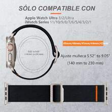 Brazaletes Deportivos Elásticos Nylon para Hombre Compatibles con  Ultra 3 2 Band/Ultra Band 49mm,  Series 11/10/9/8/7/6/5/4/3/2/1/SE 42mm/44mm/45mm/46mm/49mm,37492790 - Púrpura malva - Ver 5