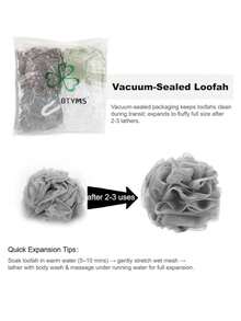 Bath Shower Sponge Loofahs (60g/pcs) Mesh Pouf Shower Ball Mesh Bath and Shower Sponge Pack of 4 - Multicolor - Ver 5