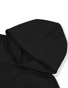 RhodeIsland Fun Black Hoodie For Autumn - Black - View 7