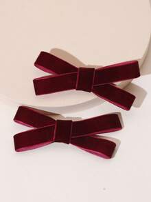 2个装女士丝绒蝴蝶结发夹，优雅可爱，适合日常佩戴、派对装扮、舞会、情人节等场合，是发饰、发夹、发爪夹、发卡、上学、大学、冬季女装的理想之选。 - 藏蓝色 - 查看 7