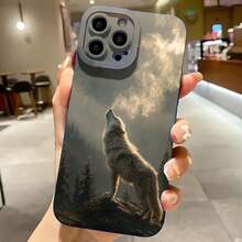 2026 nueva funda de teléfono esmerilada, funda de teléfono con impresión de lobo aullando en el bosque para iPhone 17 14 13 12 11 Pro Max y  Galaxy S23 S22 S21 S20 Plus Ultra, funda de protección para teléfono, regalo de pareja para novio y novia, regalo de San Valentín o cumpleaños - Azul Klein - Ver 7