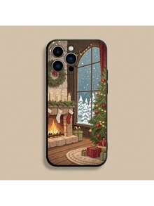 Custodia per telefono con motivo natalizio cartoni animati compatibile con modelli 17, 16, 15, 14, 13, 12, Pro, Max, Plus, E, SE4, Air, Mini, in morbida cover nera - Z8 - Visualizzare 5