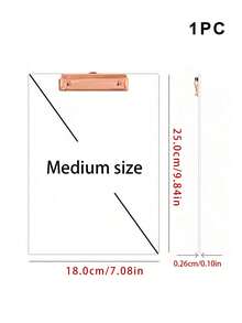 1pc Acrylic Writing Board, 8.6x12 Inches, With Fine Clip, Hanging Capable, Transparent - Standard A4 Size, Suitable For Office And School Supplies