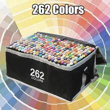 Bộ 12-262 bút dạ màu gốc cồn, màu sắc sống động và bền lâu, thích hợp cho tranh tô màu, sách tô màu dành cho người lớn, đầu bút vát rộng, quà tặng tuyệt vời cho Halloween/Lễ Tạ ơn/Giáng sinh. - Nhiều màu - Xem 11