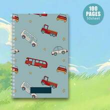 60 Pages Creative Bus Car Themed Spiral Notebook, Cartoon Pattern Student Memo Pad, Office Worker Commute Diary, Car Enthusiast Collectible Gift - Multicolor - View 4