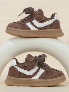 A Pair Of Unisex Children's Soft Sole Versatile Board Shoes, Stylish Anti-Slip German Training Shoes, 2025 Spring And Autumn New Styles For Boys And Girls In Solid Colors - màu nâu - Xem 8