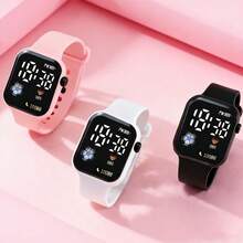 1pc Unisex Fashion Football Heart Pattern Silicone Electronic Watch, Displays Time & Date, Suitable As Christmas, Birthday Gift Or Daily Use, Comes With 1 Storage Box - Multicolor - View 10