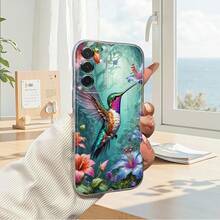 Funda de teléfono Hummingbird Blossom compatible con Samsung Galaxy A03S A04 A05S A06 A07 A13 A14 A15 A16 5G A17 A21S A22 A23 A24 A25 A26 A32 A34 A35 A36 A50 A52 A53 A54 A55 A56 A73 S21 Ultra S22 Plus S23+ S24 FE S25, funda de teléfono de TPU transparente a prueba de golpes de cobertura completa, funda de teléfono de diseño floral, funda de moda, material flexible, impresión de alta calidad, funda protectora para compradores, entusiasta de la tecnología - Multicolor - Ver 2