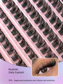 100 قطعة رموش مستعارة عنقودية، خيوط فردية سميكة وكثيفة، طبيعية بشكل D-Curl، 8-16 مم، رموش مستعارة DIY - D - مشاهدة 4