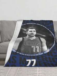 Dallas Basketball Mavericks Throw Blanket Warm Blankets Breathable Air Conditioner Blanket For Car Classic Outdoor Blankets For Picnic For All Season - màu đen - Xem 3