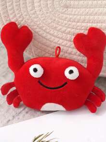 1pc Pet Crayfish Crab Plush Toy Plush Bite Dog Toy Marine Animal Lobster Pet Toy Crab Cat Interactive Pet Toy Supplies - Red - View 8