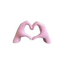"1pc Pink Valentine's Day Heart Hand Gesture Ornament Creative Desktop Decor Heart-Shaped Handicraft Cute INS-Style Decorative Ornament For Bedroom Living Room" - Pink - View 6