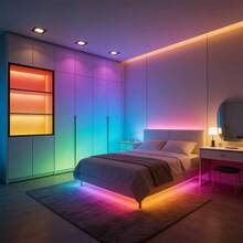 1米/2米/3米/5米/10米/15米/20米 RGB LED灯带，自粘式LED灯，带44键遥控器，可调光，适用于房间、游戏室等。 - 多色光 - 查看 5