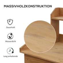 Outsunny Potting/Gardening Table With Fir Wood Top, H 112 Cm, For Gardening And Plant Care, Stable And Weather-Resistant - Mustard Yellow - View 6