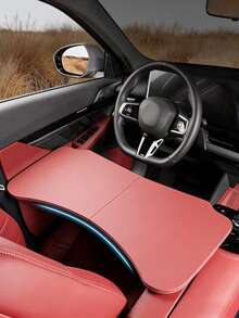 1pc Foldable Car Seat Tray, Leather Material, Fold/Extend Design - Heavy Duty Non-Slip Surface, Practical Car Interior Storage Accessory, One-Click Operation, Space-Saving Folding Table, Suitable For Sedans, SUVs, For Tablets, Laptops, Cups, Food - Car Storage Essential, Convenient For Work, Travel, Dining Out - Ergonomic Workspace, Fits All Vehicle Models, Essential Car Accessory, Ideal Car Storage Solution - Multicolor - View 5