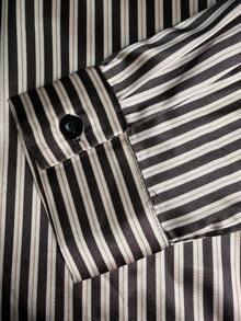 Women's New Bestselling Elegant Commuter Shirt, Brown Striped Design - Comfortable, Casual, Minimalist, Suitable For Office Wear