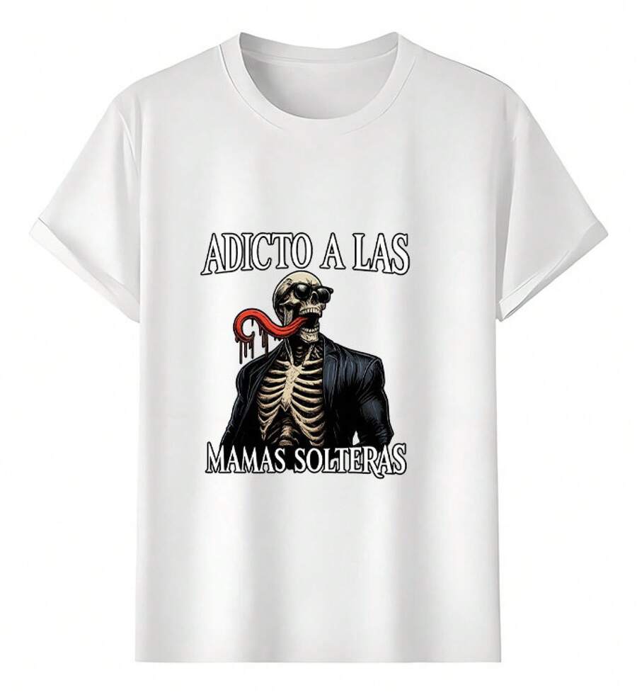 Muscle Freaks Skull Addict Style T-Shirt For Single Moms - 白色 - 查看 1