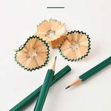 5支经典绿色六角木质铅笔，学生考试返校文具，2B/HB/2B考试铅笔，答题纸书写绘画用品 - 墨綠色 - 查看 3