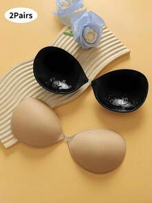 1/2 Pairs Women's Bio-Adhesive Invisible Breast Pads - Thickened Push-Up Lift Enhancer, Fuller Bust Line, Self-Adhesive Anti-Slip, Ideal For Bridal Lingerie & Invisible Undergarments