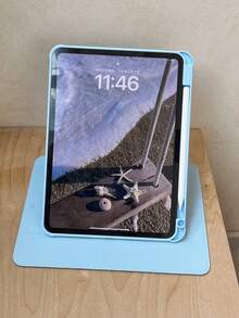 1 PC 360° Rotatable Colorful Edge Acrylic IPad Case - Solid Color Minimalist Tablet Protective Cover Compatible With IPad Mini/IPad 7/8/9/IPad 10th Gen/11th Gen/IPad Air 6/7/IPad Pro (IPad And Stylus Not Included)