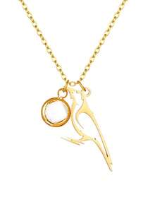 1 pièce Collier pendentif oiseau en acier inoxydable plaqué or 18 carats pour femme, pendentif pierre de naissance de décembre, collier commémoratif de l'oiseau de la liberté, convient pour l'anniversaire, l'anniversaire de mariage, cadeau de demoiselle d'honneur, cadeau de la Saint-Valentin - Doré - Voir 23