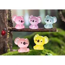 5/10/20/30pcs Glow-In-The-Dark Mini Resin Koala Figurines, Micro Koala Miniatures For DIY Garden Landscape, Aquarium Decor, Party Supplies (Random Color), Resin Animal, Koala, Mini Animal