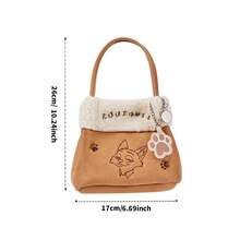 Miniso Zootopia Series Dual-Style Plush Patchwork Crossbody Bags (Nick & Judy), Unique Character Design Meets Soft Plush, Cater To Various Style Preferences For Outings(1pc) - Multicolor - View 5