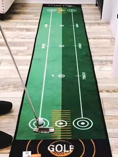 1 件装便携式高尔夫练习垫 - 可水洗、防滑绿色训练垫，带目标计分系统，适合家庭和办公室室内/室外使用