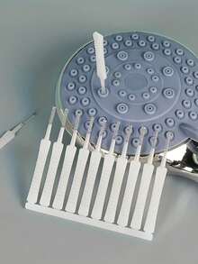 10 piezas Cepillo de limpieza para cabezal de ducha, Cepillo multifuncional blanco para limpiar ranuras del cabezal de ducha, Accesorios de baño - Blanco - Ver 8