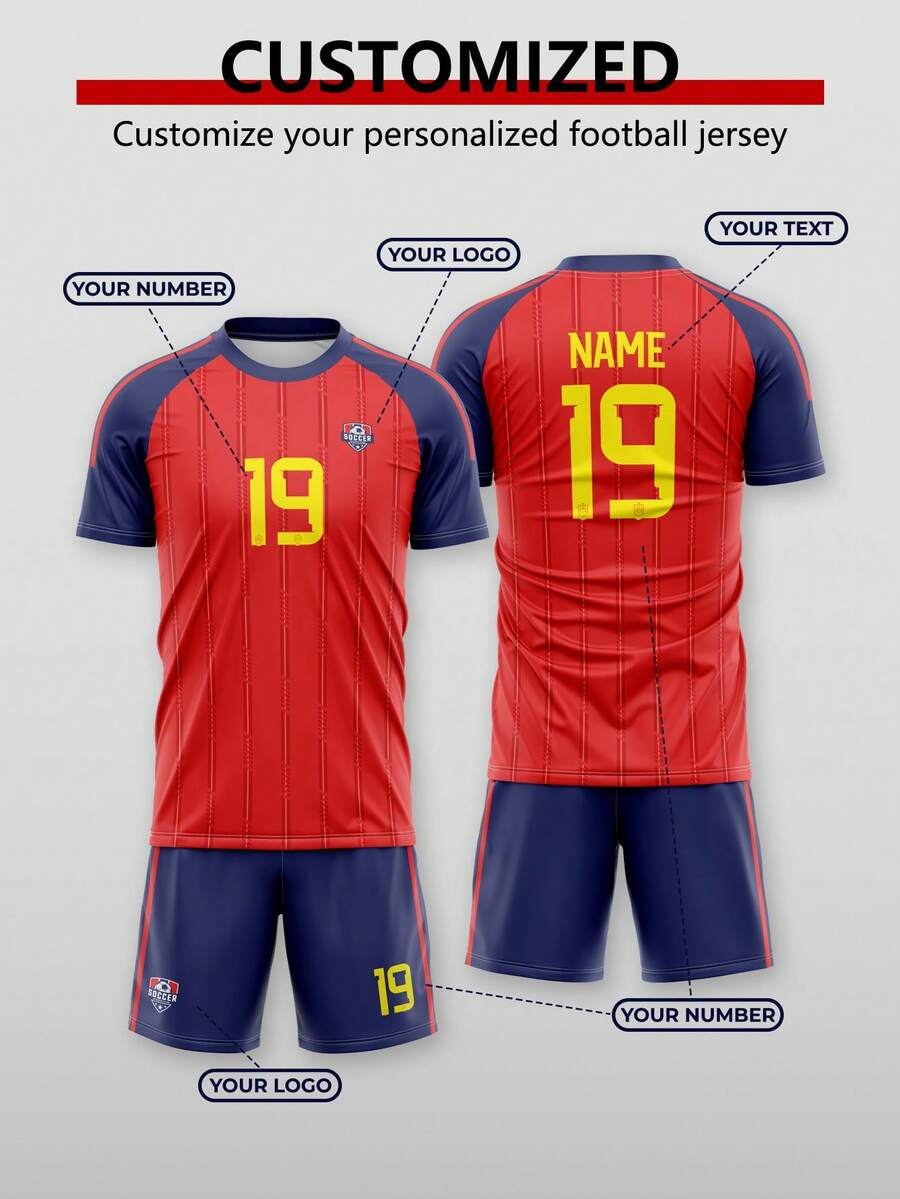 Bộ 2 áo đấu đội tuyển quốc gia Anh World Cup 2026, màu đỏ. Áo thun mùa hè thiết kế riêng, quà tặng Giáng sinh và năm mới. Áo thun rộng rãi, thoải mái, cá tính, thích hợp cho thể thao. - Đỏ - Xem 1
