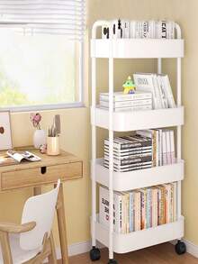 这款带轮子和把手的五层/四层/三层置物架适合存放节日礼物，节省空间，且易于拆卸。它可用于角落、卧室、浴室、厨房、玄关、客厅和阳台等场所。移动、拆卸和组装都非常方便。它可用于高效整理和存放零食、书籍、玩具和其他家居用品。