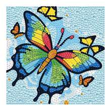 一套DIY钻石画套装，卡通闪亮钻石马赛克艺术套装，女孩节日手工用品，包含画布、钻石包、工具，尺寸5.9英寸*5.9英寸，适合家居墙面和桌面装饰，儿童节日礼物和朋友节日礼物 - 彩色 - 查看 13