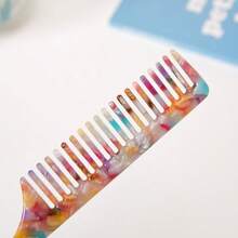 1pc Minimalist Marble Texture Long Handle Pointed Tail Comb - High-End Leopard Print Detangling Comb - Vintage Pointed Tail Anti-Static Smooth Hair Comb With Dense Teeth - Suitable Household Hair Styling Pointed Tail Comb ,Hair Styling Kit ,Hair Tool Kit Woman Accessories - Multicolor - View 5