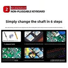 30Pcs/50Pcs/90Pcs Keyboard Switch Keyboard Clicker Key Replacement 3 Pin Tactile Switch Mechanical Keyboard Include Keycap Puller And Cleaning Brush - Multicolor - View 8