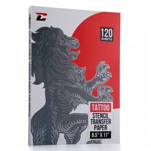 120张/包品牌临时纹身转印纸，4层A4尺寸，纹身师工具，纹身用品 - 黑色 - 查看 2