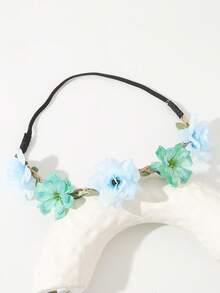 1pc Bohemian Artificial Flower Headband, Cute Floral Wreath Decor For Valentine's Day, Girls Party, Wedding Accessories - Multicolor - View 14