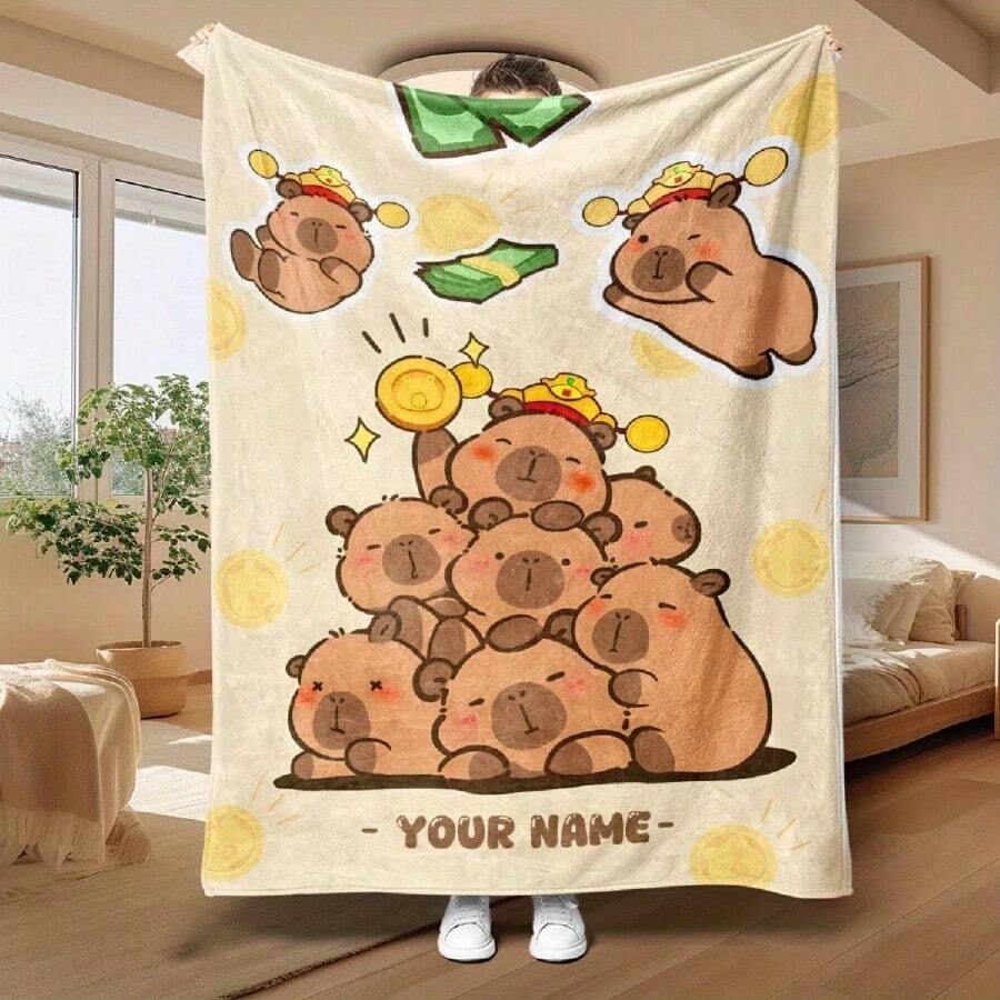 Custom Alien Stage Anime Blankets Warm Flannel Cartoon Throw Blanket For Sofa Bedroom BeddingCustom Name Personalized Blanket Deadpool Print Adult Ren Warm Blankets And Comfortable Blanket Holiday GiftsCustom Name Purple Pony Flannel Blanket, Suitable For Sofas, Beds, Birthdays, Ren, Friends, GiftsCustom Name Unicorn Floral Pattern Blanket, Dreamy Pink Purple Unicorn With Flowers & Stars, Birthday Gift, Sweet Fantasy ThemeCustom Name Card Capybara Flannel Blanket, Suitable For Sofa, Bed, Birthdays, Ren, Friends, Gifts - Trắng 4 - Xem 1