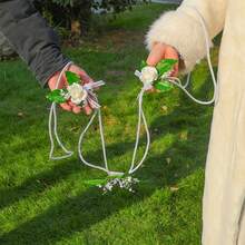 Artificial Wedding Flowers, Multipurpose Curtain Tieback Fake Flowers - White - View 2
