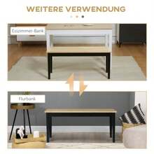 HOMCOM 2-Seater Dining Bench In Solid Pine, Able To Support Up To 220 Kg, Natural Finish, Dimensions 102 X 36 X 45 Cm, Robust And Elegant. - Mustard Yellow - View 6