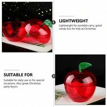 20个/10个/5个亚克力仿真红苹果礼盒，派对糖果盒，创意婚礼和情人节红苹果造型收纳盒，适合情人节、教师节礼物，也适合节日、婚礼、生日、派对用品 - 紅色 - 查看 8