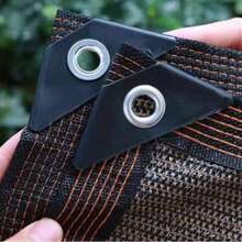 1pc Heavy Duty Outdoor Backyard Privacy Screen, Sun Shade Wind Resistant Mesh Fence With Eyelets, Outdoor Wind Blocking Privacy Screen, Backyard UV Blocking - Brown - View 7