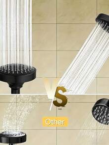 Cabezal de ducha redondo de alta presión de 5 modos, rociador de ducha de alta presión de 4 pulgadas con 5 ajustes y soporte ajustable, 5 patrones de rociado, sistema de ducha de lluvia que ahorra agua, boquilla autolimpiante y cara giratoria 360°, superficie pulida, cobertura de Body completo, fácil instalación, proporciona una experiencia de ducha refrescante, adecuado para el hogar, hotel, apartamento y baño del gimnasio, accesorio esencial para el baño moderno y la autocaravana, mejore su baño, ofrezca una experiencia de baño de lujo, opción de regalo ideal y renovación del baño - Círculo negro - Ver 11