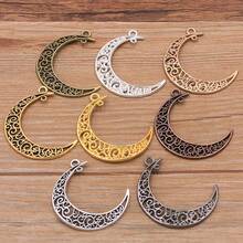 10pcs Hollow Moon Pendant, Alloy Crescent Moon Pendant, Celestial Pendant, Suitable For DIY Bracelet Necklace Jewelry Making